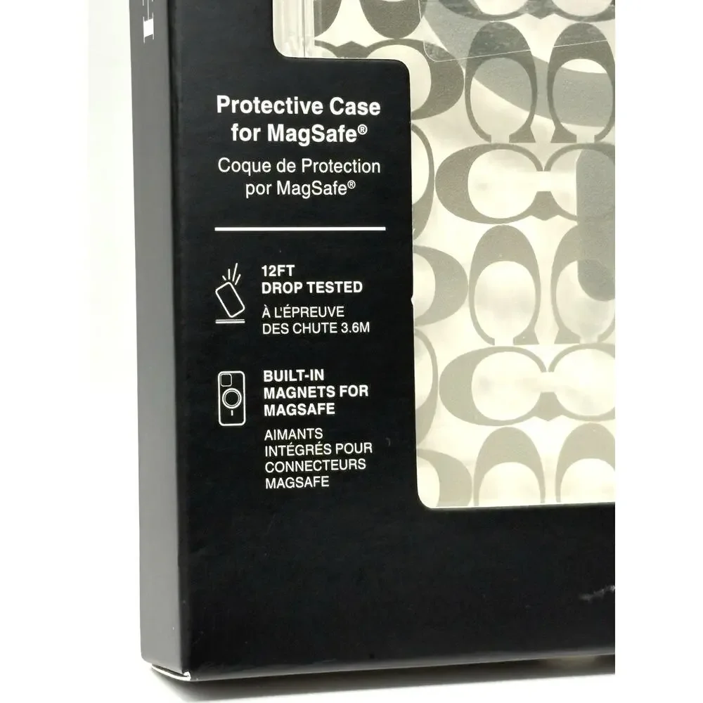 Coach iPhone 16 Pro Max Clear Case Signature Cs Deep Forest Logo Magsafe NIP